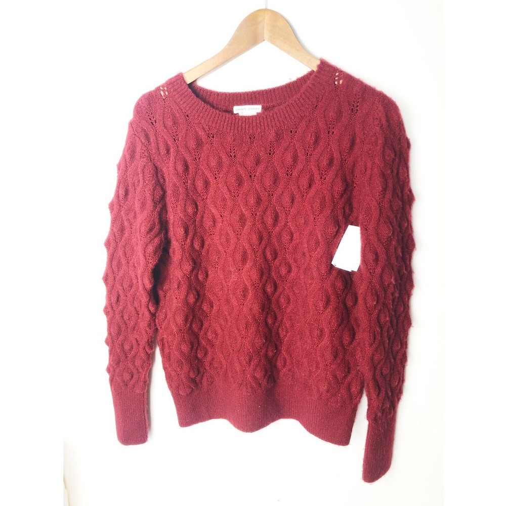 Sweet romeo popcorn knit crew neck pullover sweater Large Blogger
